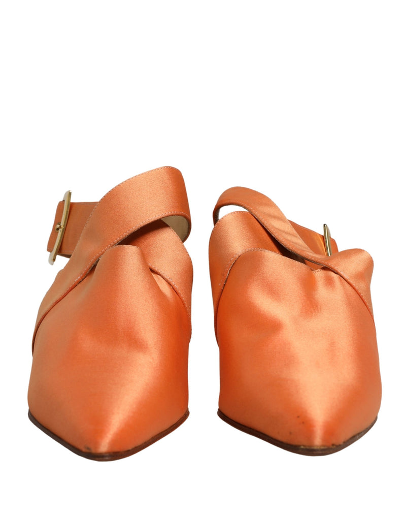 Dolce & Gabbana Orange Satin Heels Sandals - Authentic Collaboration