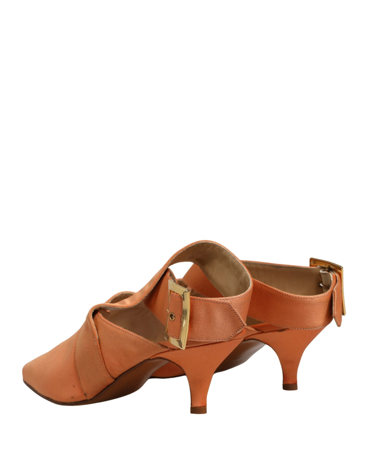 Dolce & Gabbana Orange Satin Heels Sandals - Authentic Collaboration