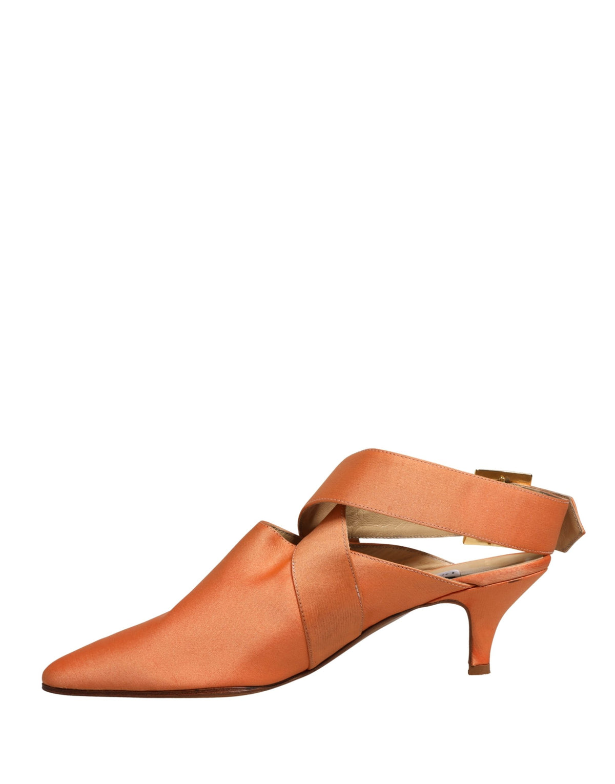 Dolce & Gabbana Orange Satin Heels Sandals - Authentic Collaboration