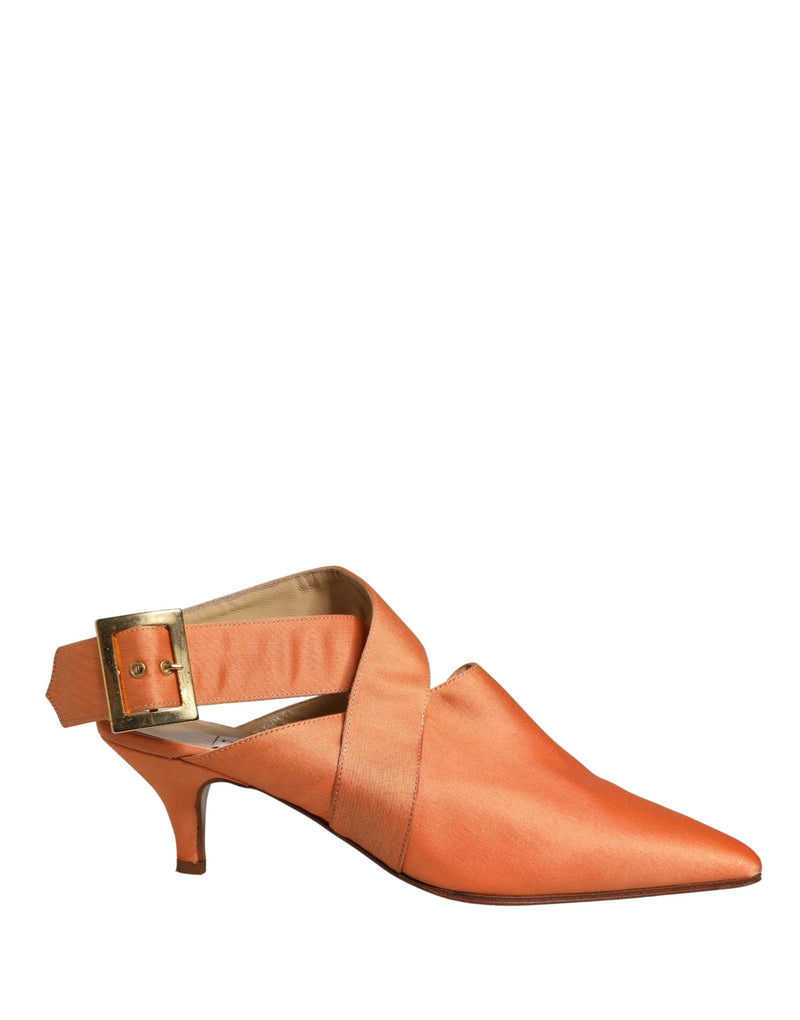 Dolce & Gabbana Orange Satin Heels Sandals - Authentic Collaboration