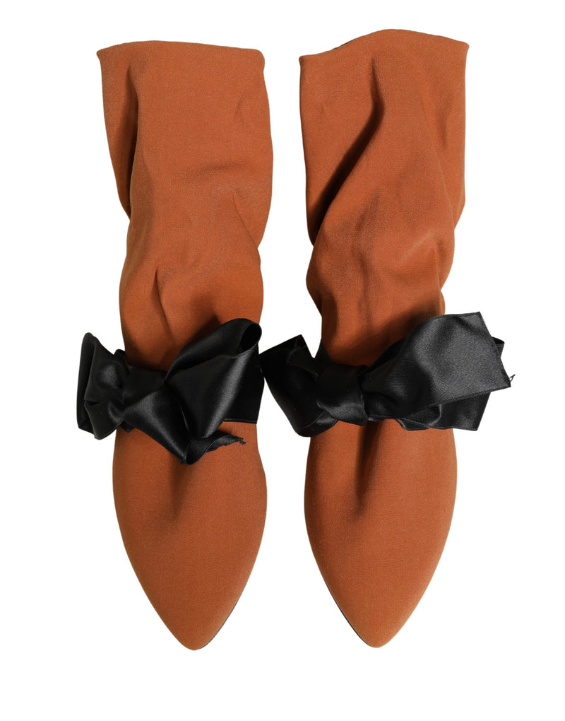 Dolce & Gabbana Ankle Boots in Brown and Black Suede