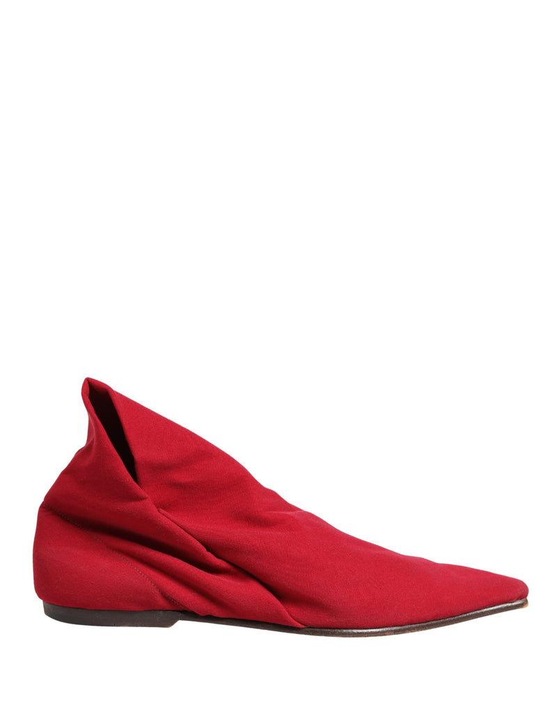Dolce & Gabbana Red Suede Ankle Boots - Authentic Collaboration