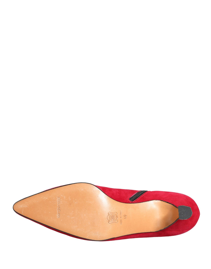 Dolce & Gabbana Red Suede Ankle Boots - Women's Shoes