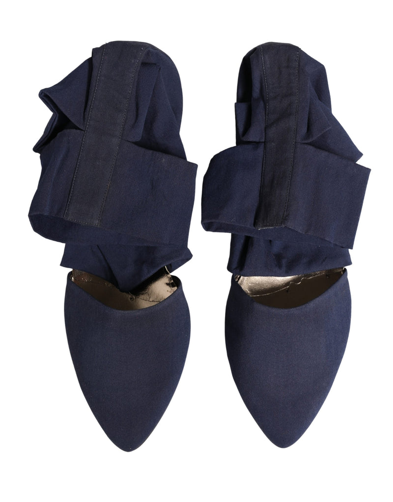Dolce & Gabbana Blue Cotton Ankle Boots - Stretch Sock Style