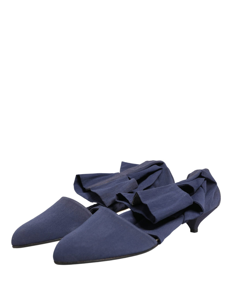 Dolce & Gabbana Blue Cotton Ankle Boots - Stretch Sock Style