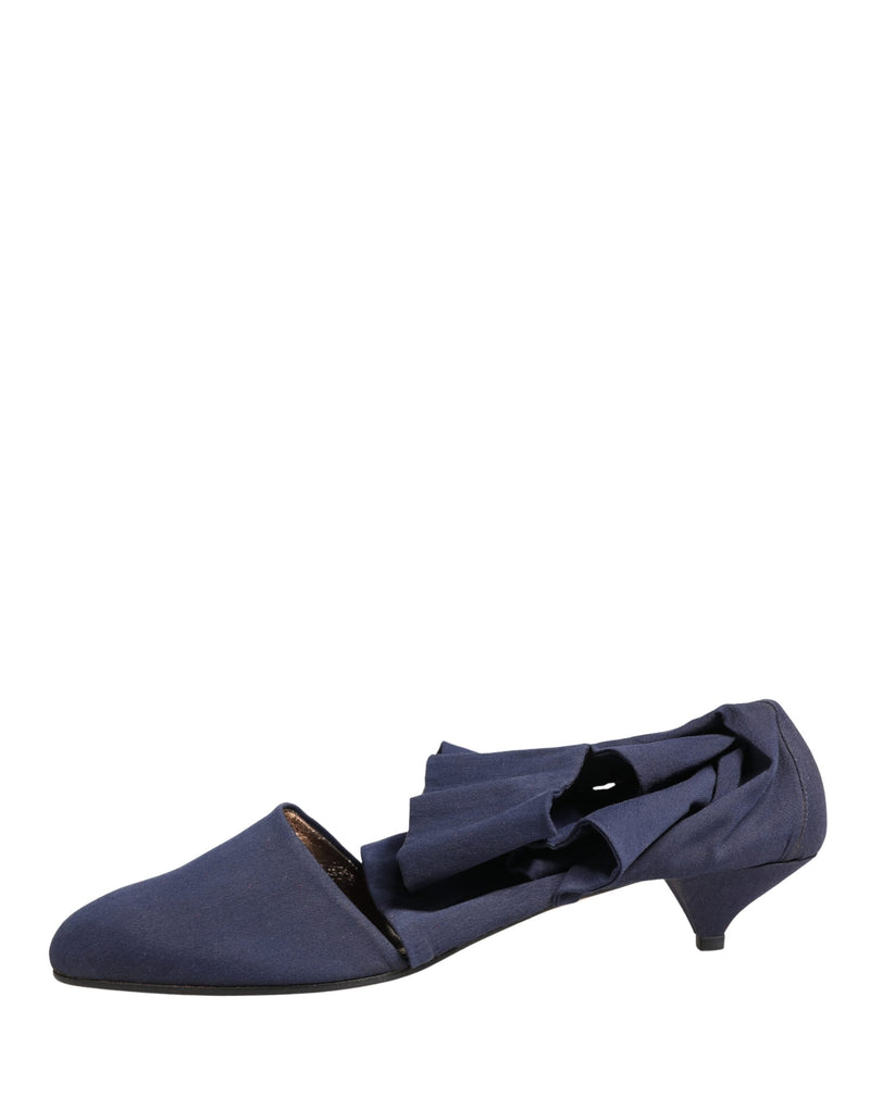 Dolce & Gabbana Blue Cotton Ankle Boots - Stretch Sock Style