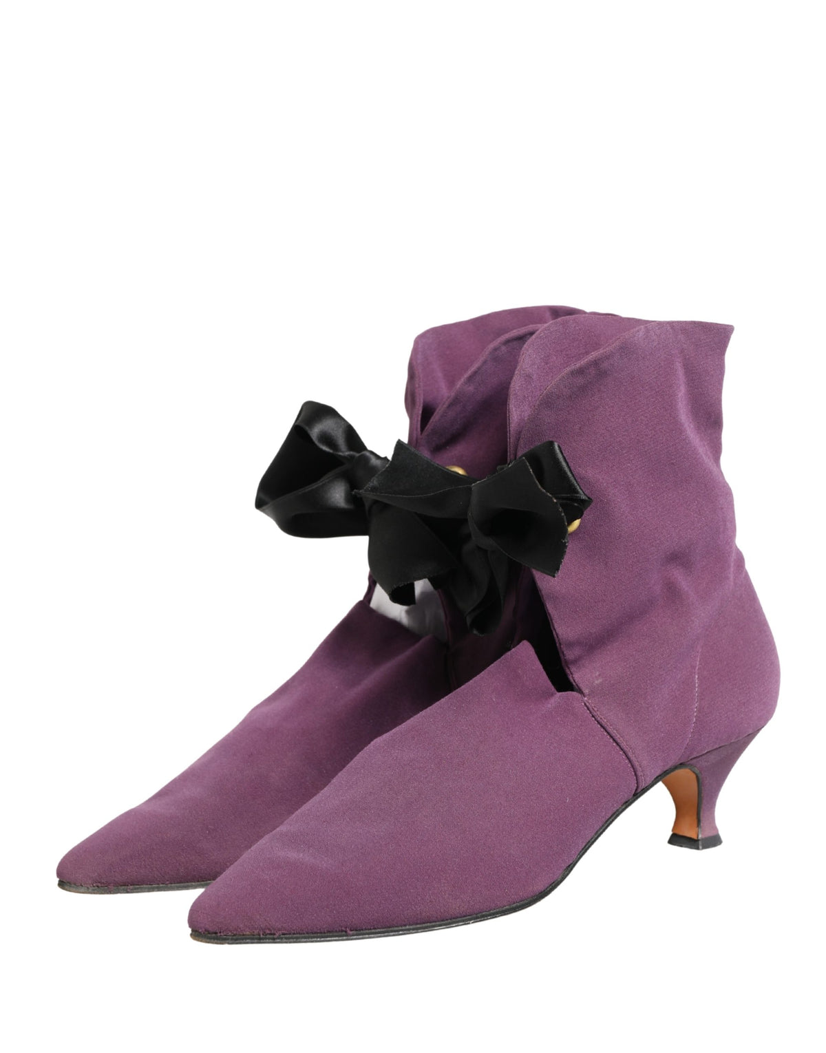 Dolce & Gabbana Purple Mid Calf Lace-Up Boots