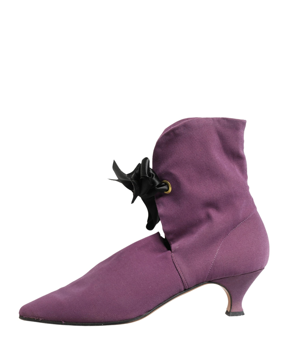 Dolce & Gabbana Purple Mid Calf Lace-Up Boots