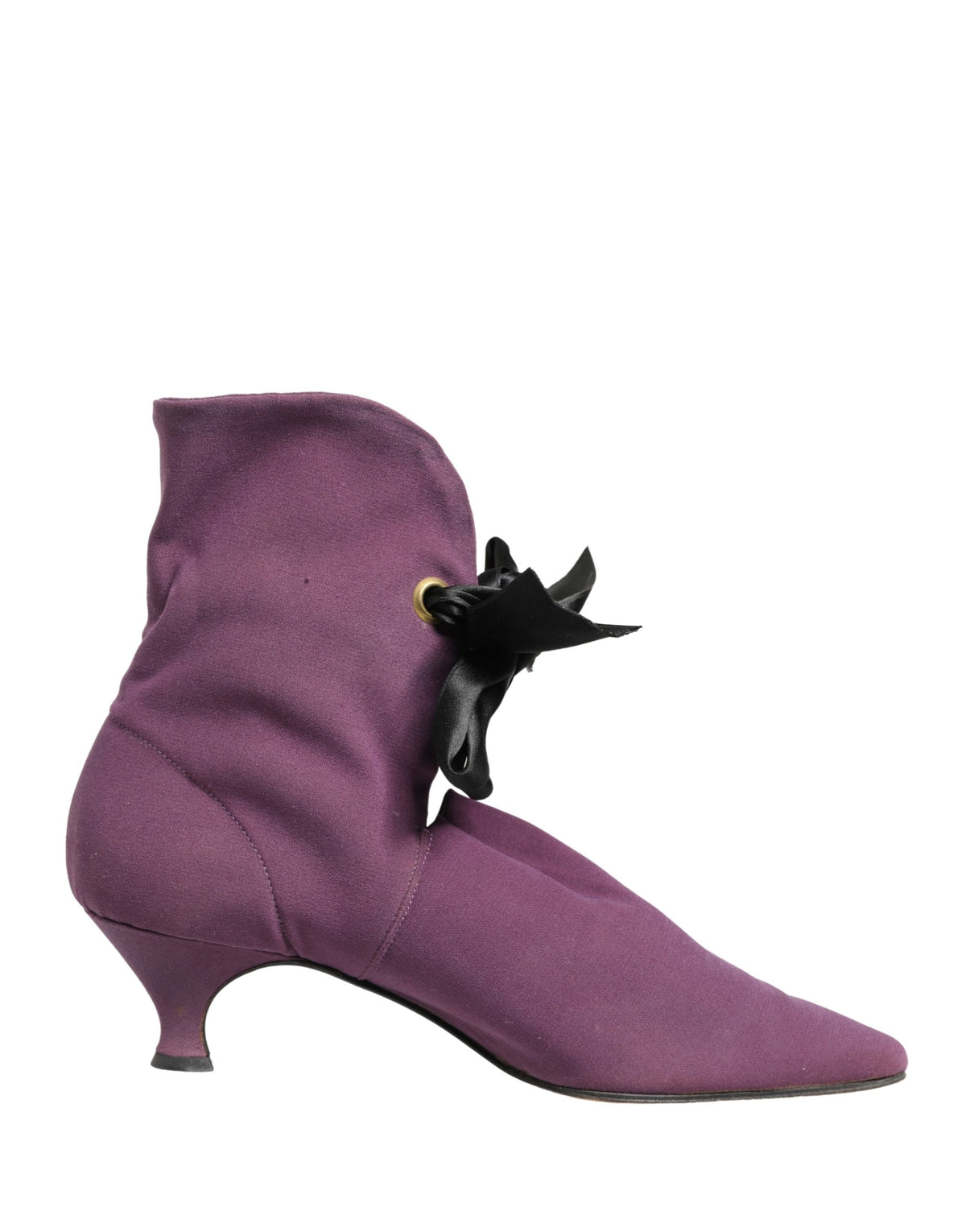 Dolce & Gabbana Purple Mid Calf Lace-Up Boots