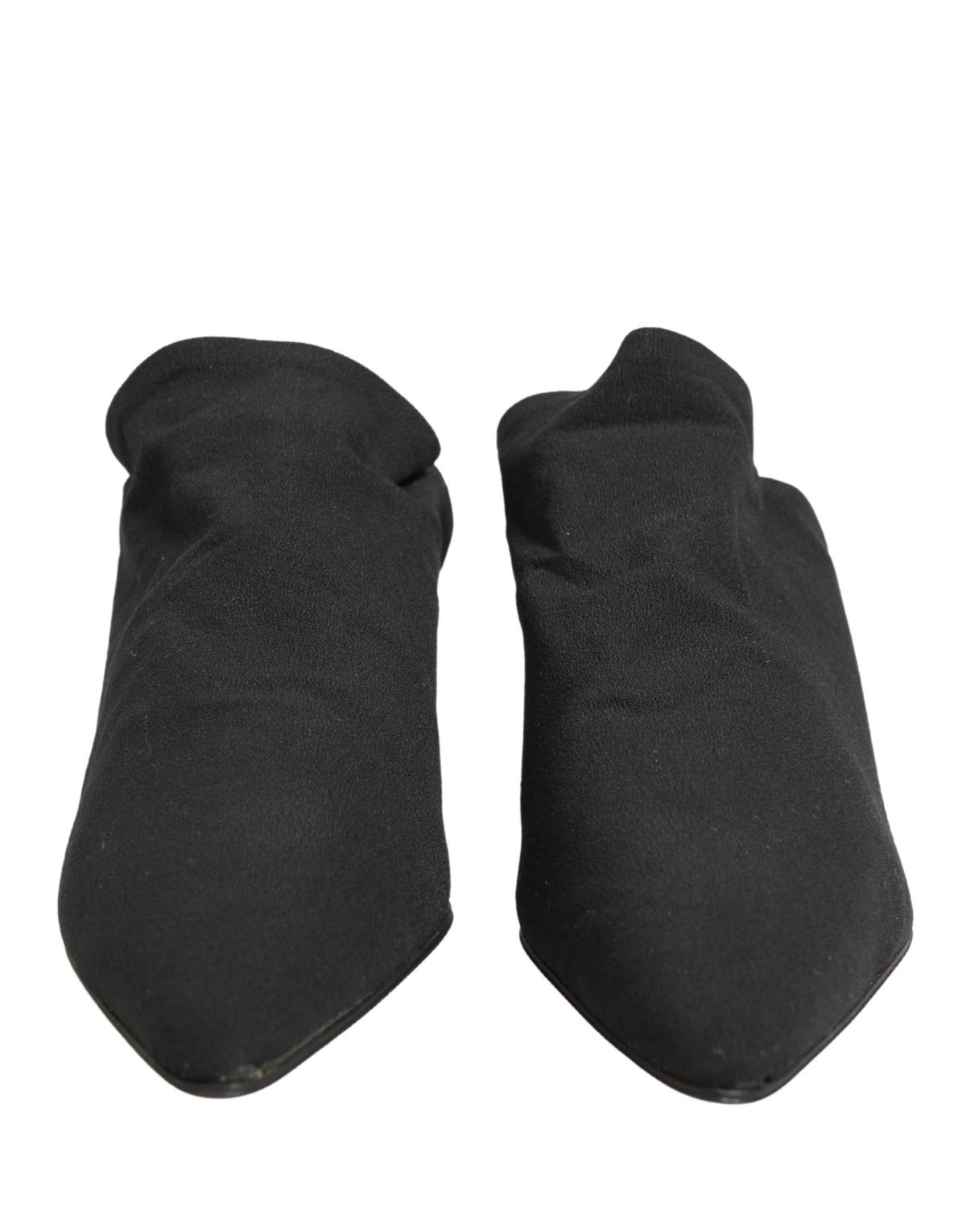 Dolce & Gabbana Black Suede Heeled Mule Shoes