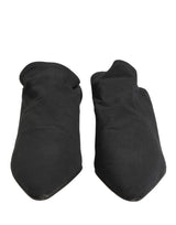Dolce & Gabbana Black Suede Heeled Mule Shoes
