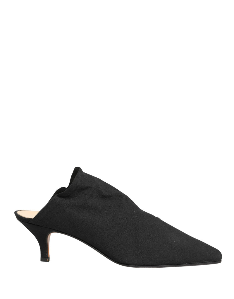 Dolce & Gabbana Black Suede Heeled Mule Shoes