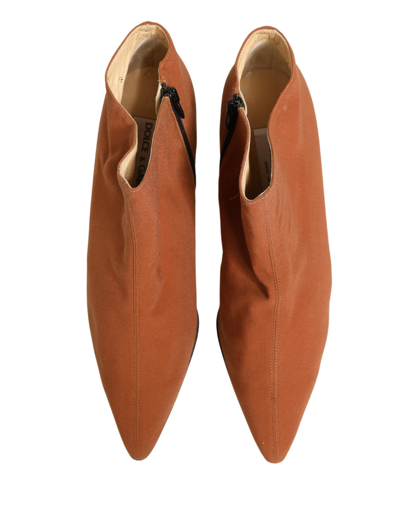 Dolce & Gabbana Brown Suede Ankle Boots - Women's Shoes