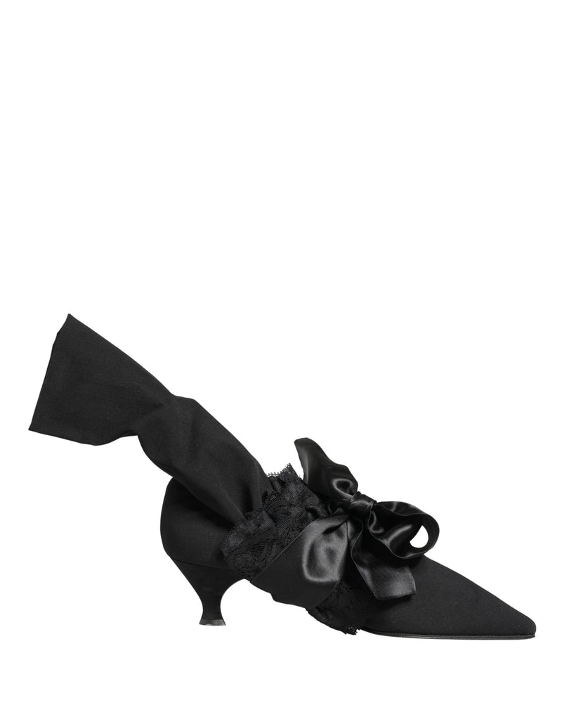 Dolce & Gabbana Black Suede Mid Calf Boots
