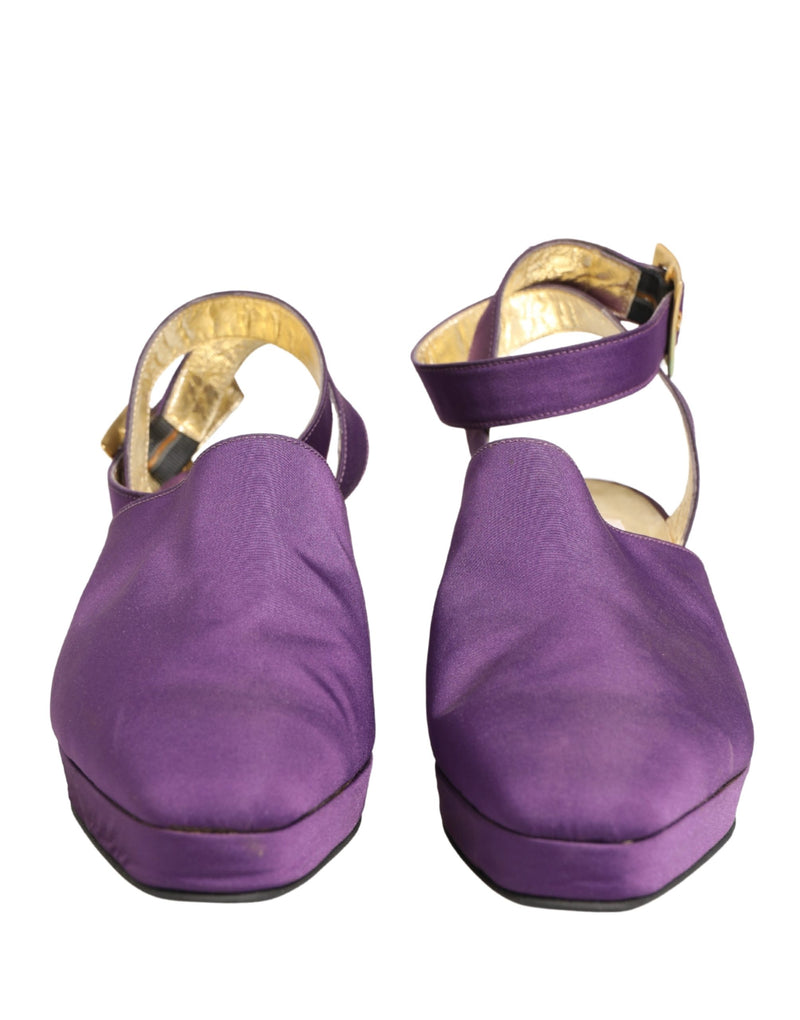 Dolce & Gabbana Heels Sandals - Purple Suede Collaboration