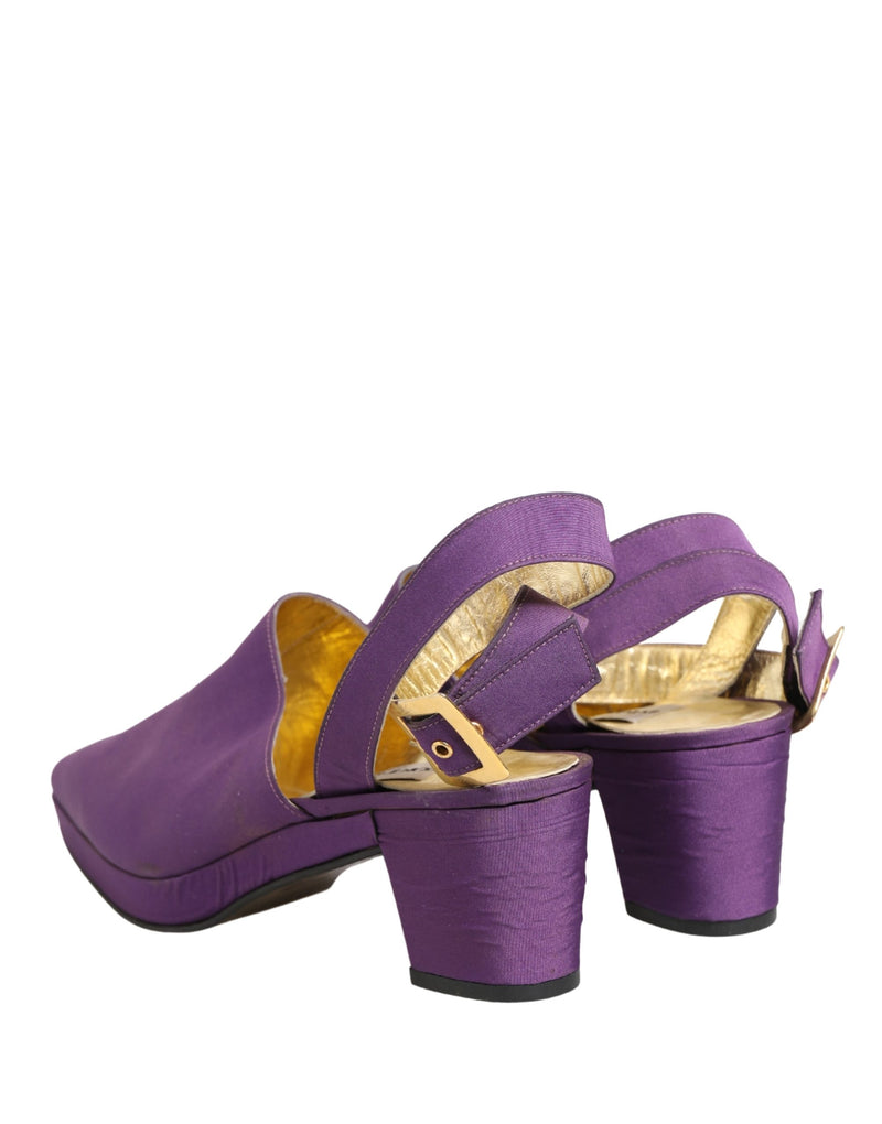 Dolce & Gabbana Heels Sandals - Purple Suede Collaboration