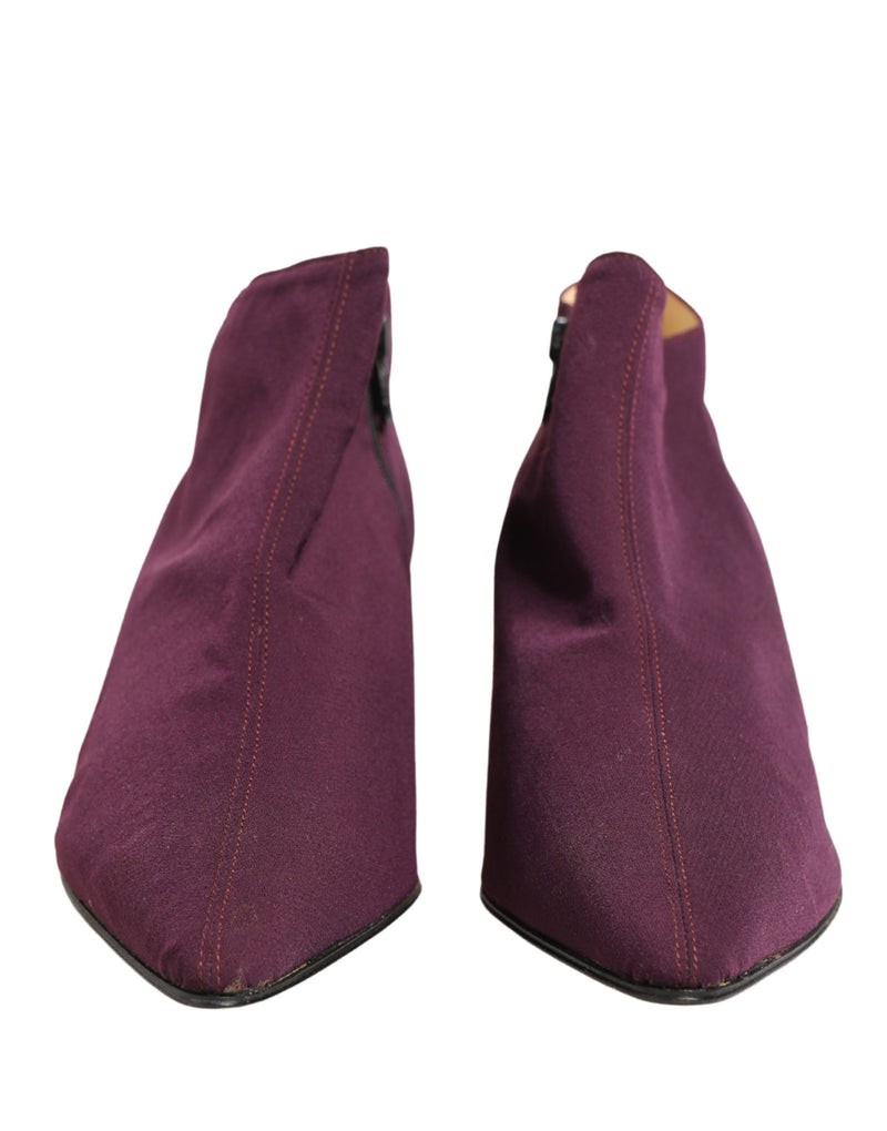 Dolce & Gabbana Purple Suede Ankle Boots for Women