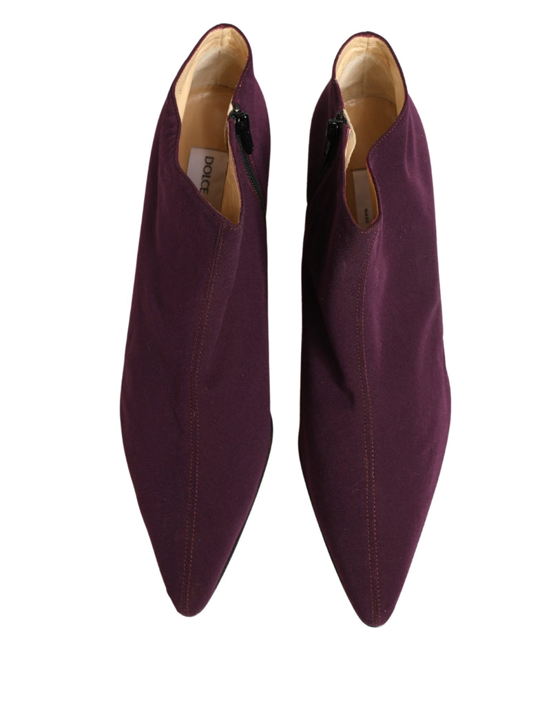 Dolce & Gabbana Purple Suede Ankle Boots for Women
