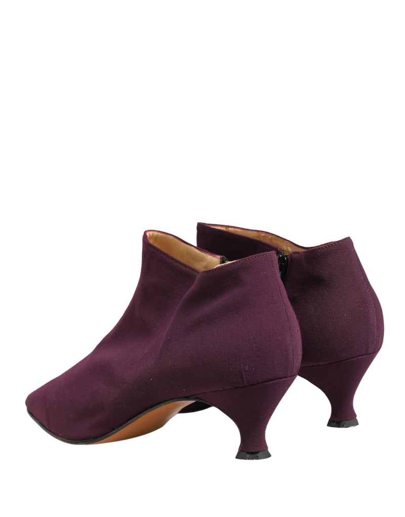Dolce & Gabbana Purple Suede Ankle Boots for Women