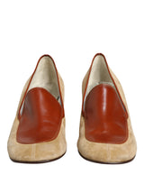 Dolce & Gabbana Beige Suede Block Heel Loafers for Women