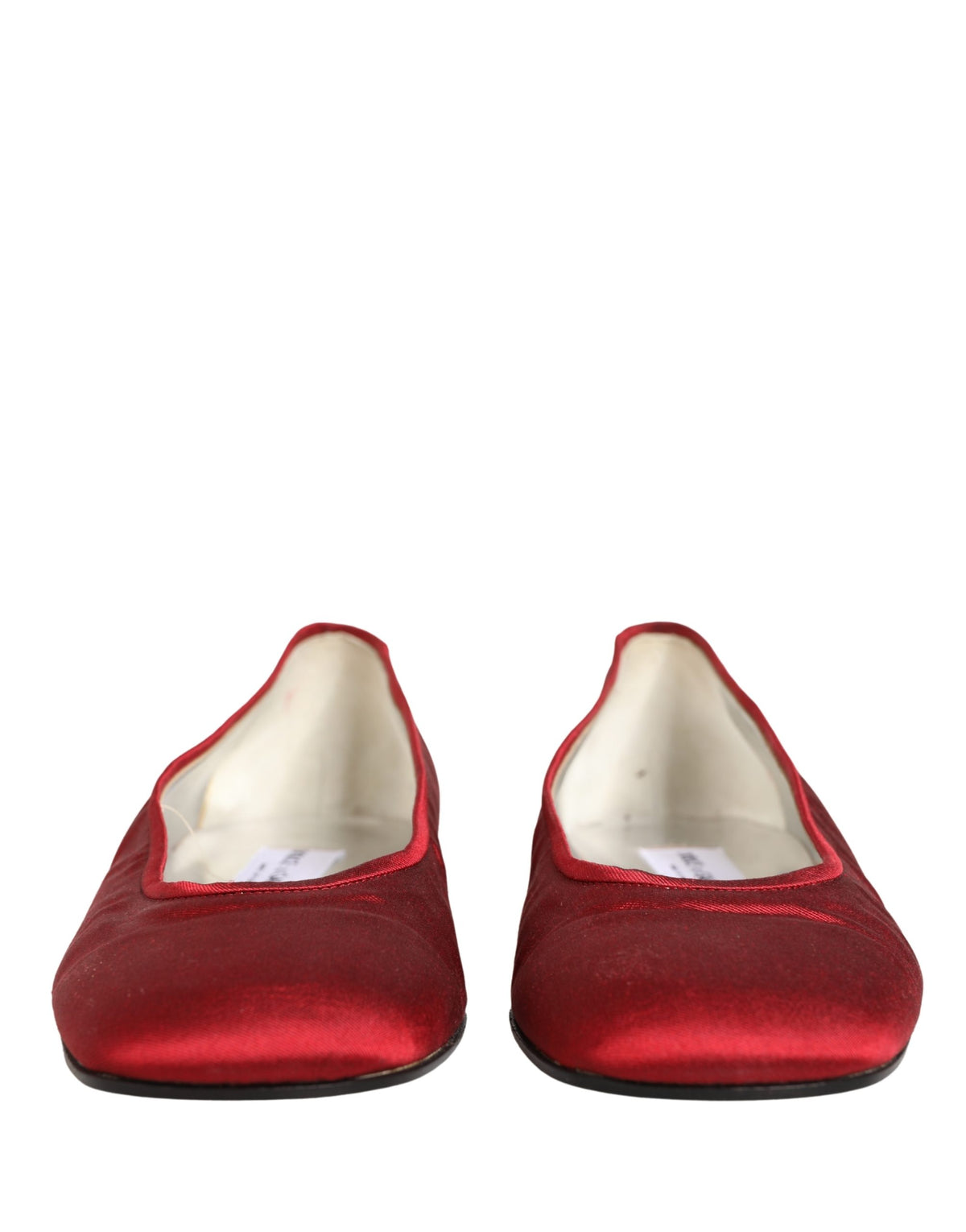 Dolce & Gabbana Red Satin Ballet Slip-On Flats for Women