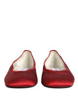 Dolce & Gabbana Red Satin Ballet Slip-On Flats for Women