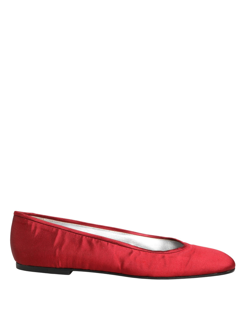 Dolce & Gabbana Red Satin Ballet Slip-On Flats for Women