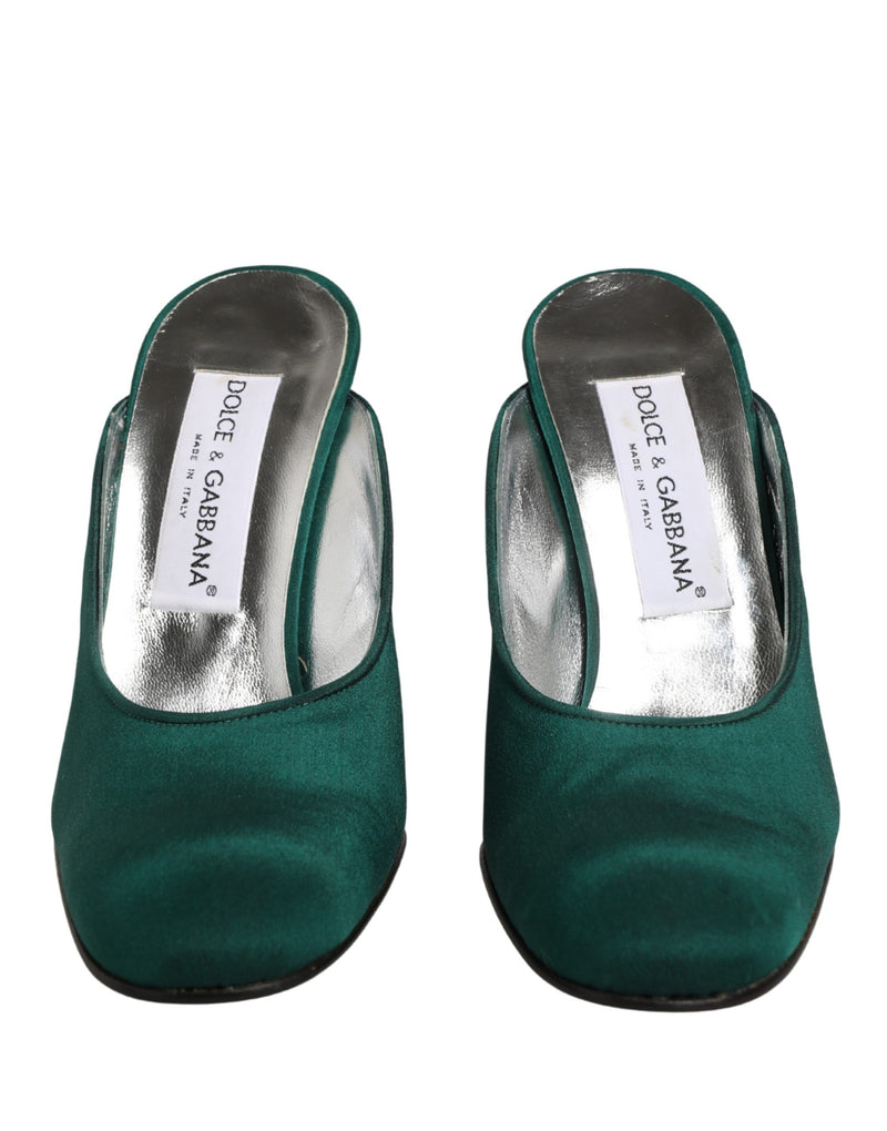 Dolce & Gabbana Green Suede Leather High Heel Pumps