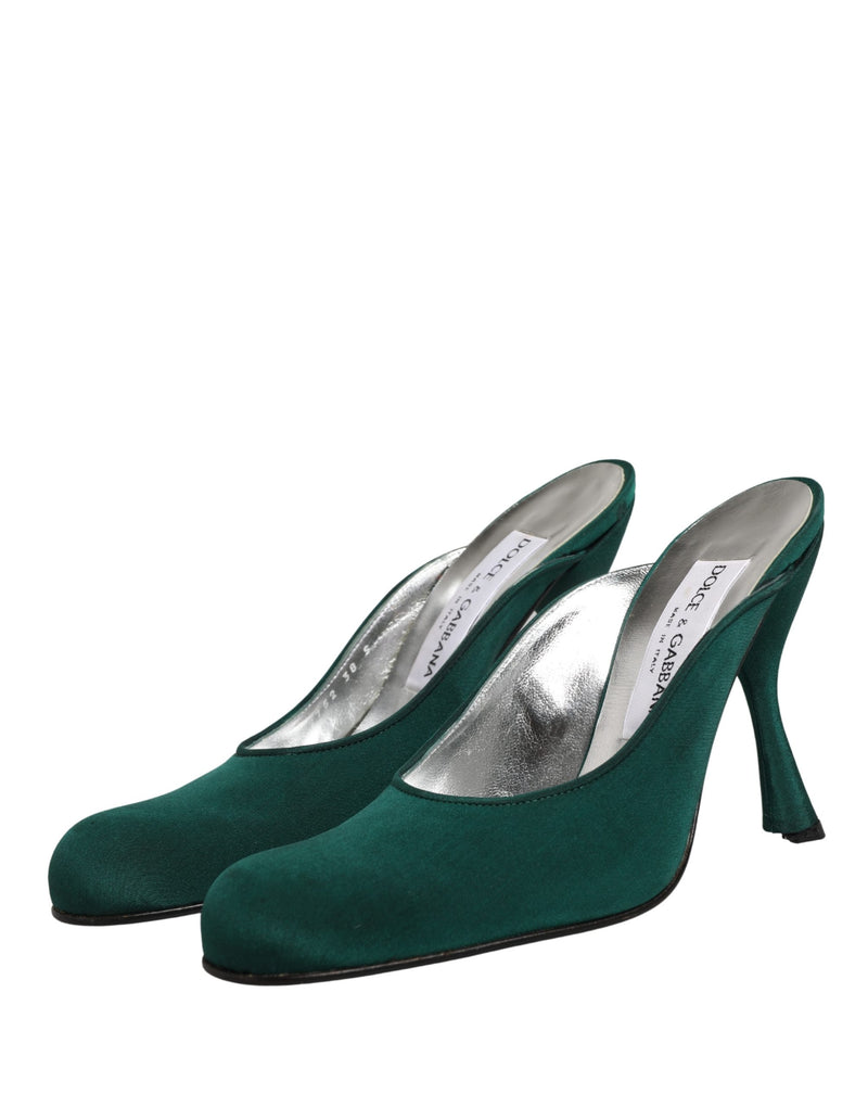 Dolce & Gabbana Green Suede Leather High Heel Pumps