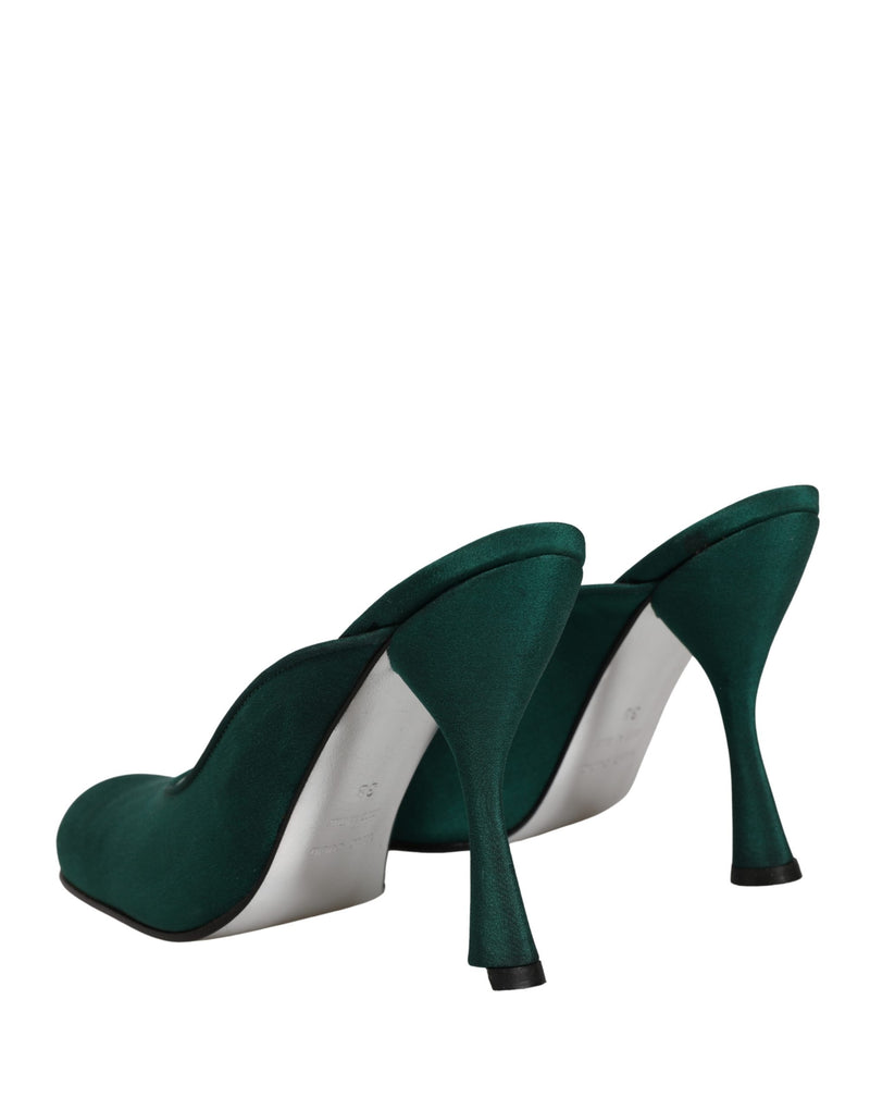 Dolce & Gabbana Green Suede Leather High Heel Pumps