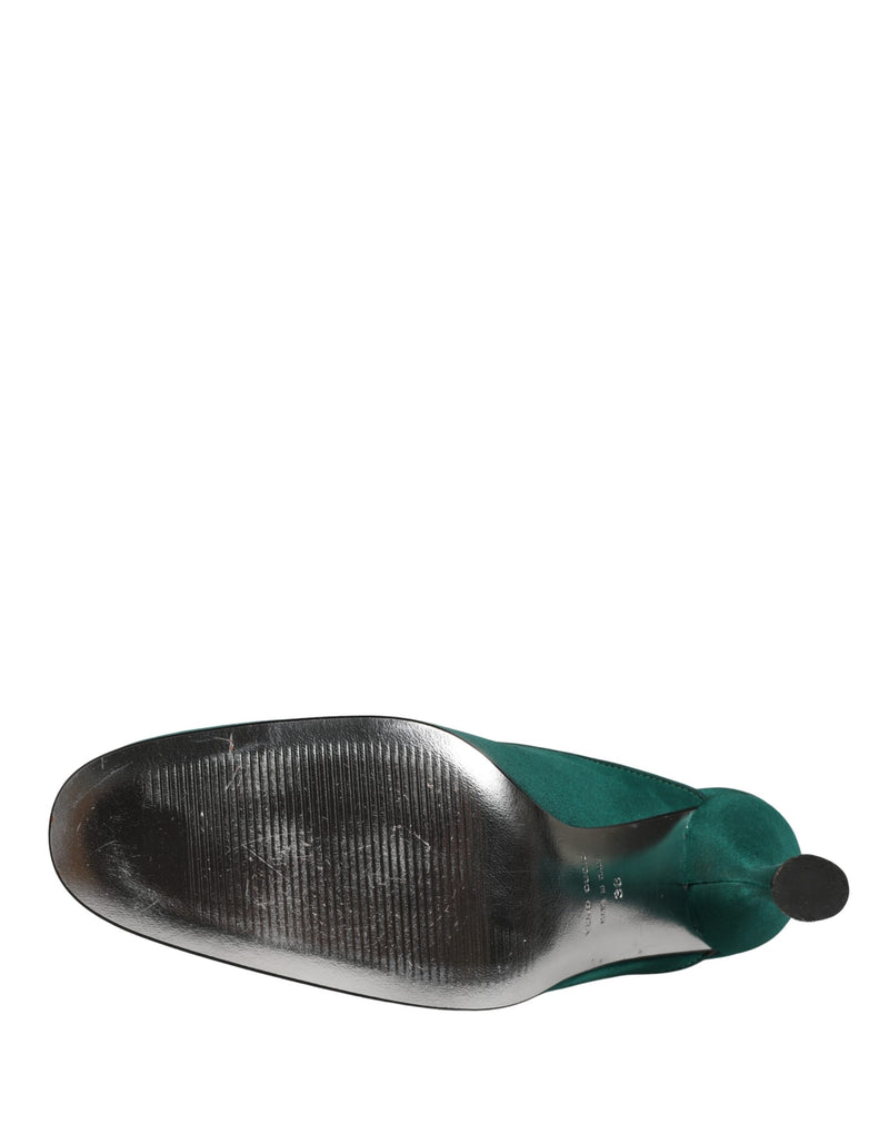 Dolce & Gabbana Green Suede Leather High Heel Pumps
