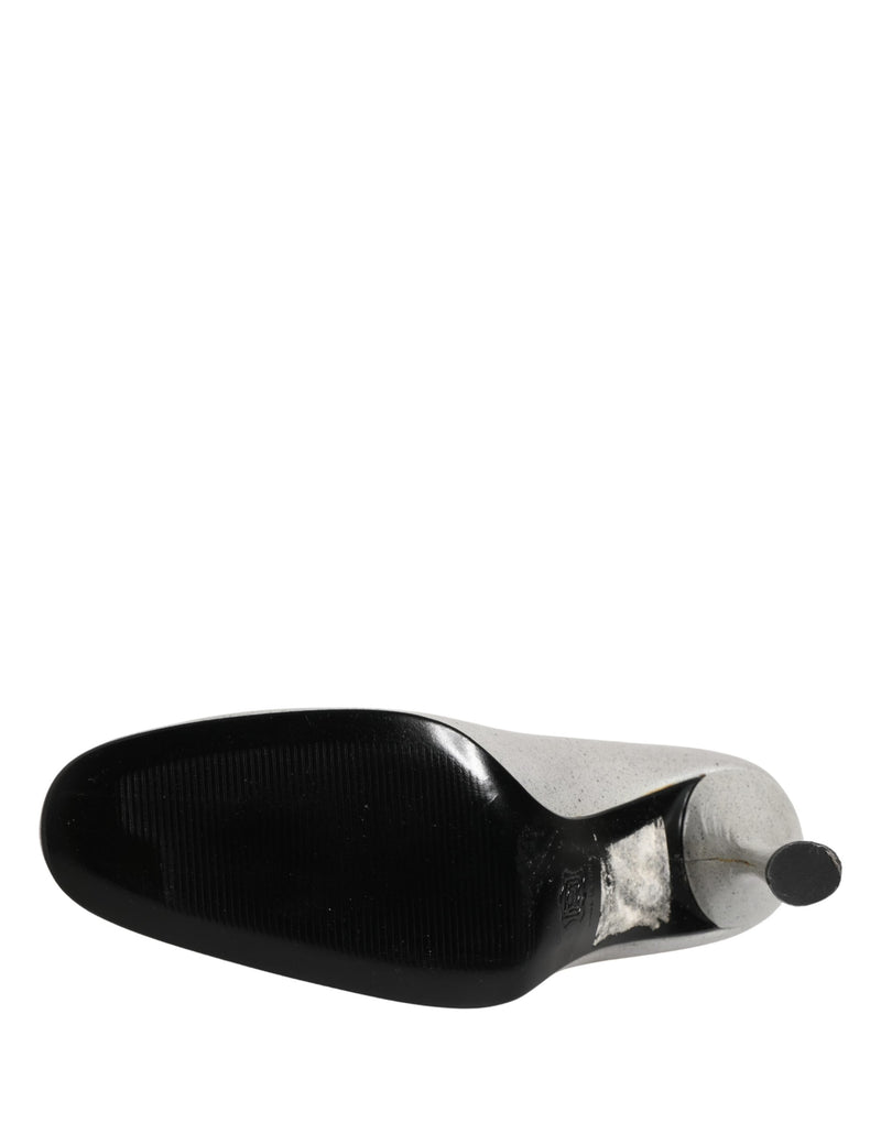 Dolce & Gabbana White Leather High Heels for Women - Pumps Shoes