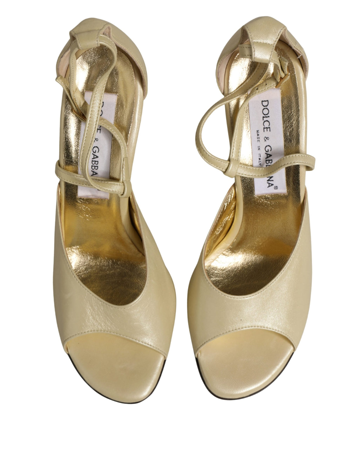 Dolce & Gabbana Beige Leather Stiletto Heels Sandals