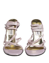 Dolce & Gabbana Purple Leather Wedge Sandals for Women