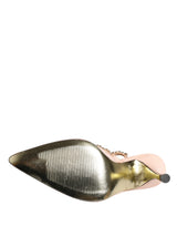 Dolce & Gabbana Beige Crystal Heels Slingbacks Sandals