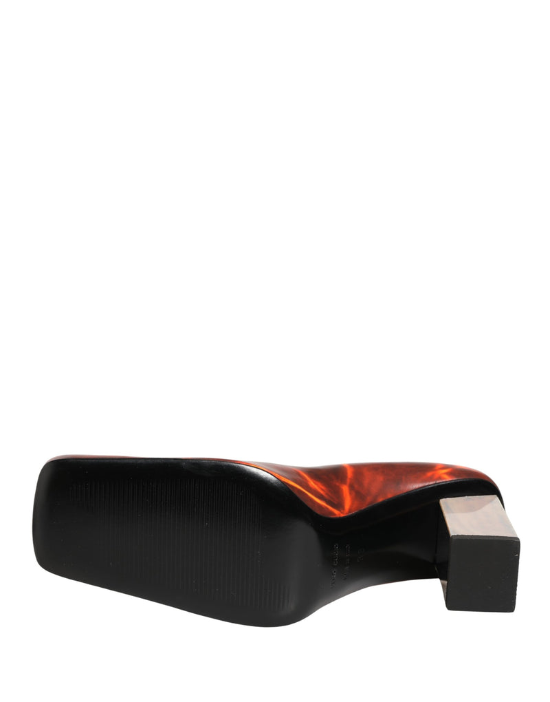 Dolce & Gabbana Multicolor Leather Square Toe Pumps