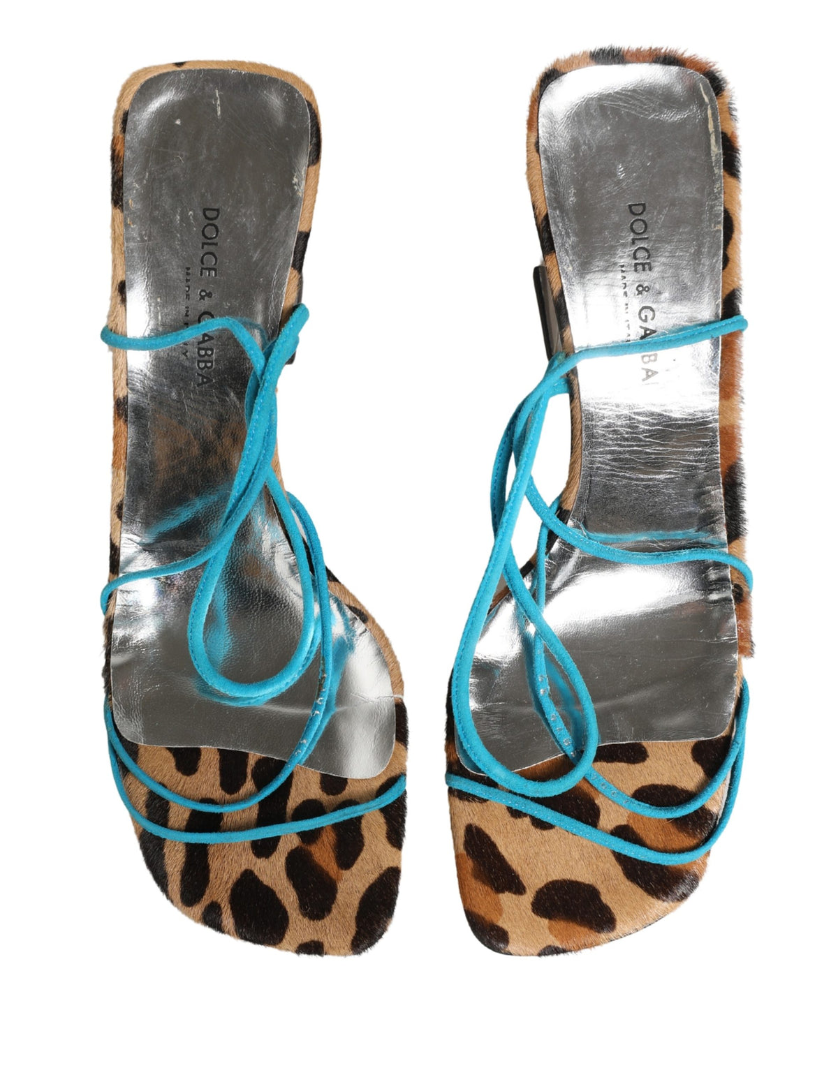 Dolce & Gabbana Multicolor Leather Block Heels Sandals