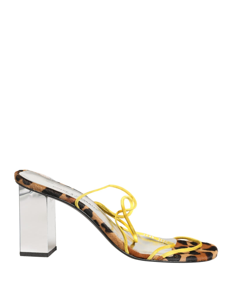 Dolce & Gabbana Multicolor Leather Block Heels Sandals