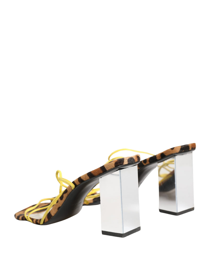 Dolce & Gabbana Multicolor Leather Block Heels Sandals