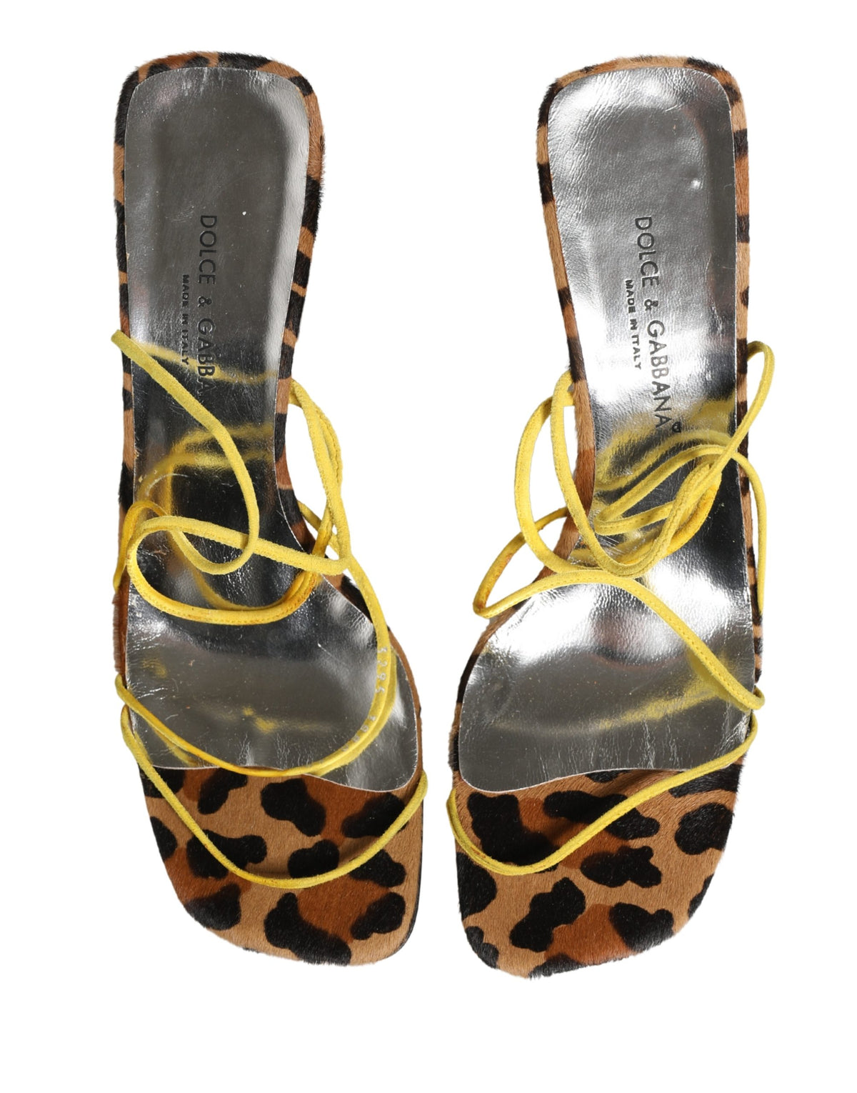 Dolce & Gabbana Multicolor Leather Block Heels Sandals