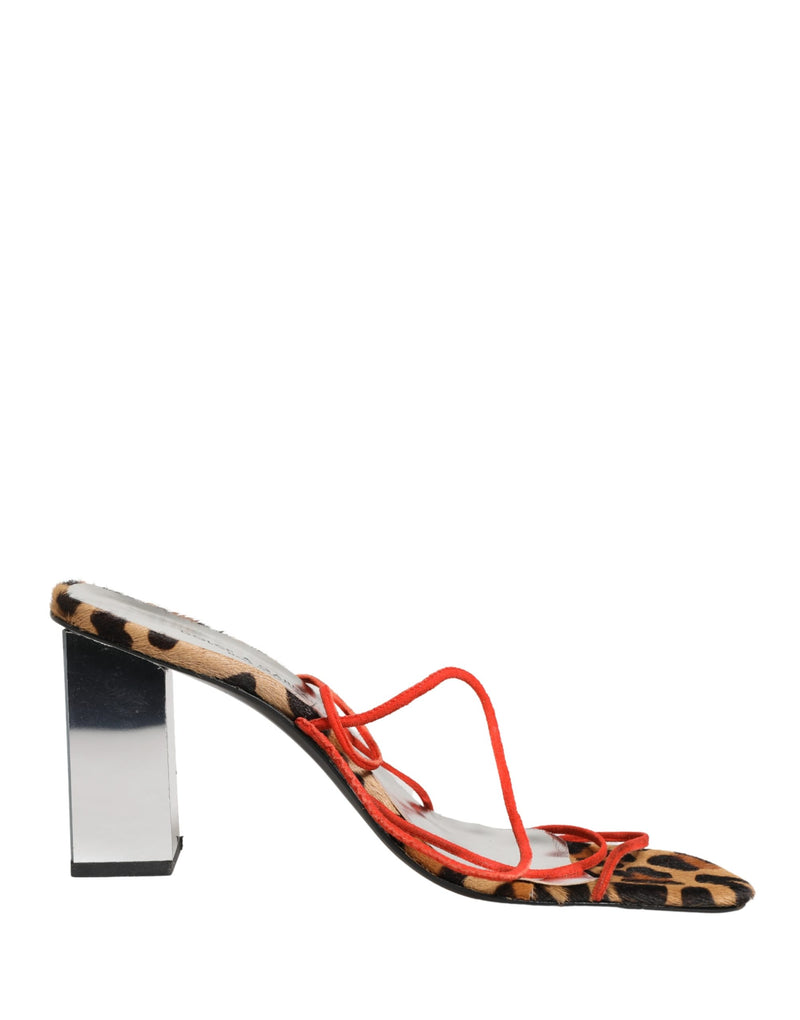 Dolce & Gabbana Multicolor Leather Block Heels Sandals