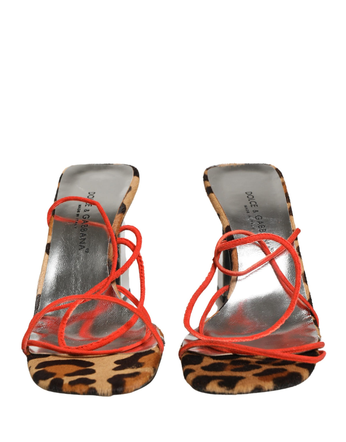 Dolce & Gabbana Multicolor Leather Block Heels Sandals