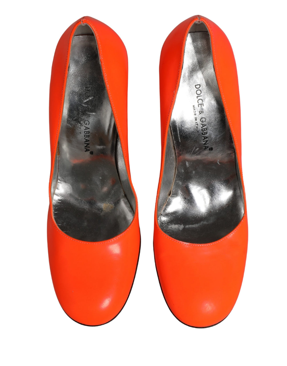 Dolce & Gabbana Orange Patent Leather High Heel Pumps