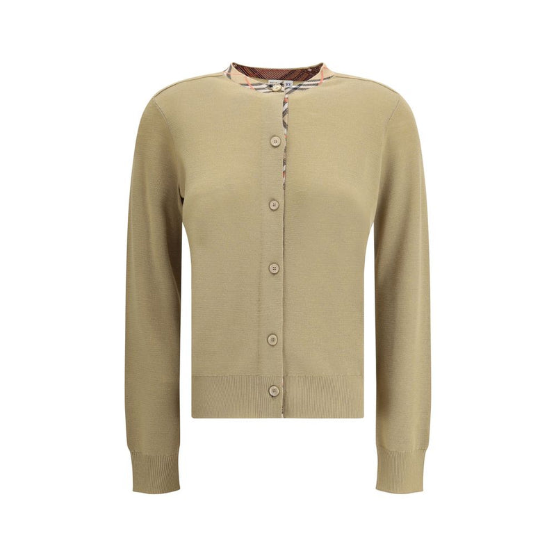 Burberry Brown Wool Cardigan - Iconic Style & Comfort