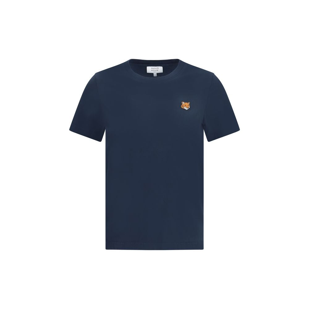 Maison Kitsuné Fox Head Blue Cotton T-Shirt for Women