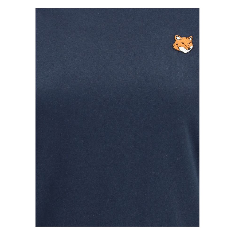 Maison Kitsuné Fox Head Blue Cotton T-Shirt for Women