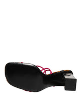 Dolce & Gabbana Multicolor Leather Block Heels Sandals