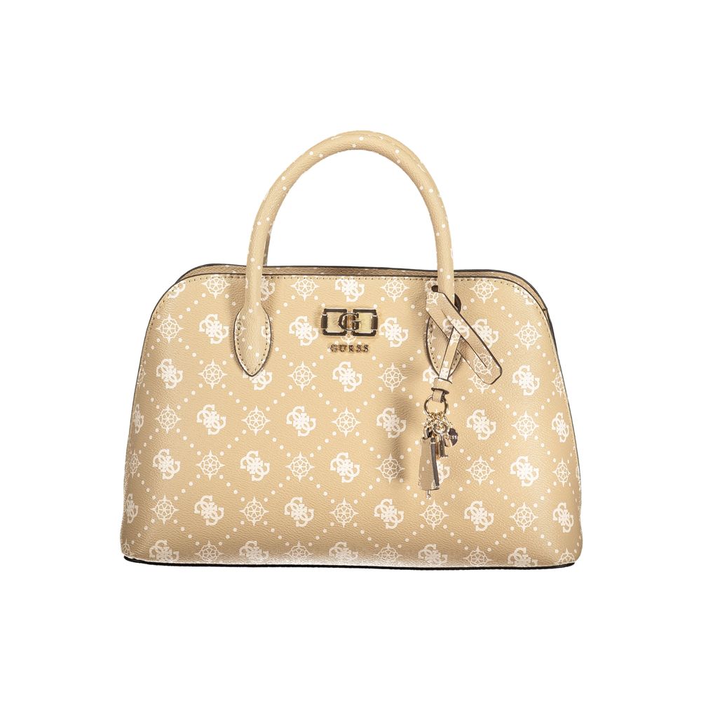 Guess Jeans Emelie Logo Bag - Beige Polyurethane Shoulder Bag