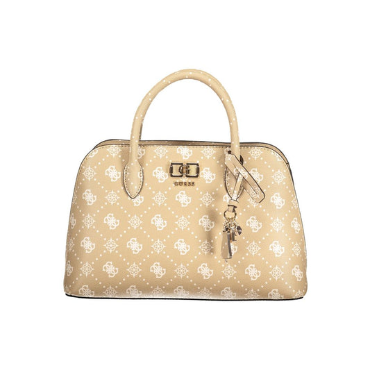 Guess Jeans Emelie Logo Bag - Beige Polyurethane Shoulder Bag