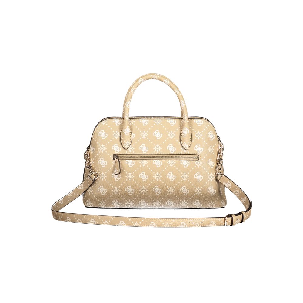 Guess Jeans Emelie Logo Bag - Beige Polyurethane Shoulder Bag